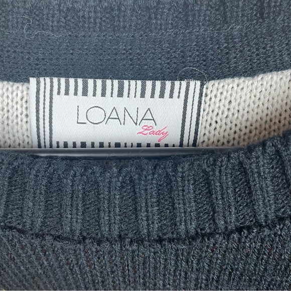 LOANA LADY Aztec Design Sweater Poncho size OS - Picture 5 of 6